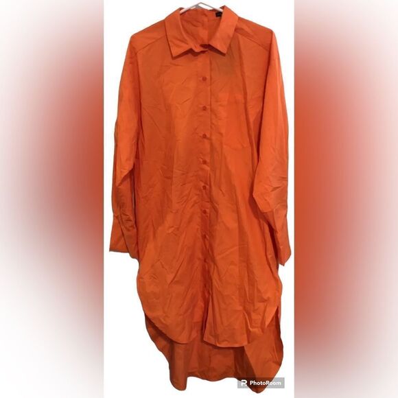 ✨Fashion Nova True Friends Oversized Sz Medium Shirt - Orange✨ - Picture 8 of 11